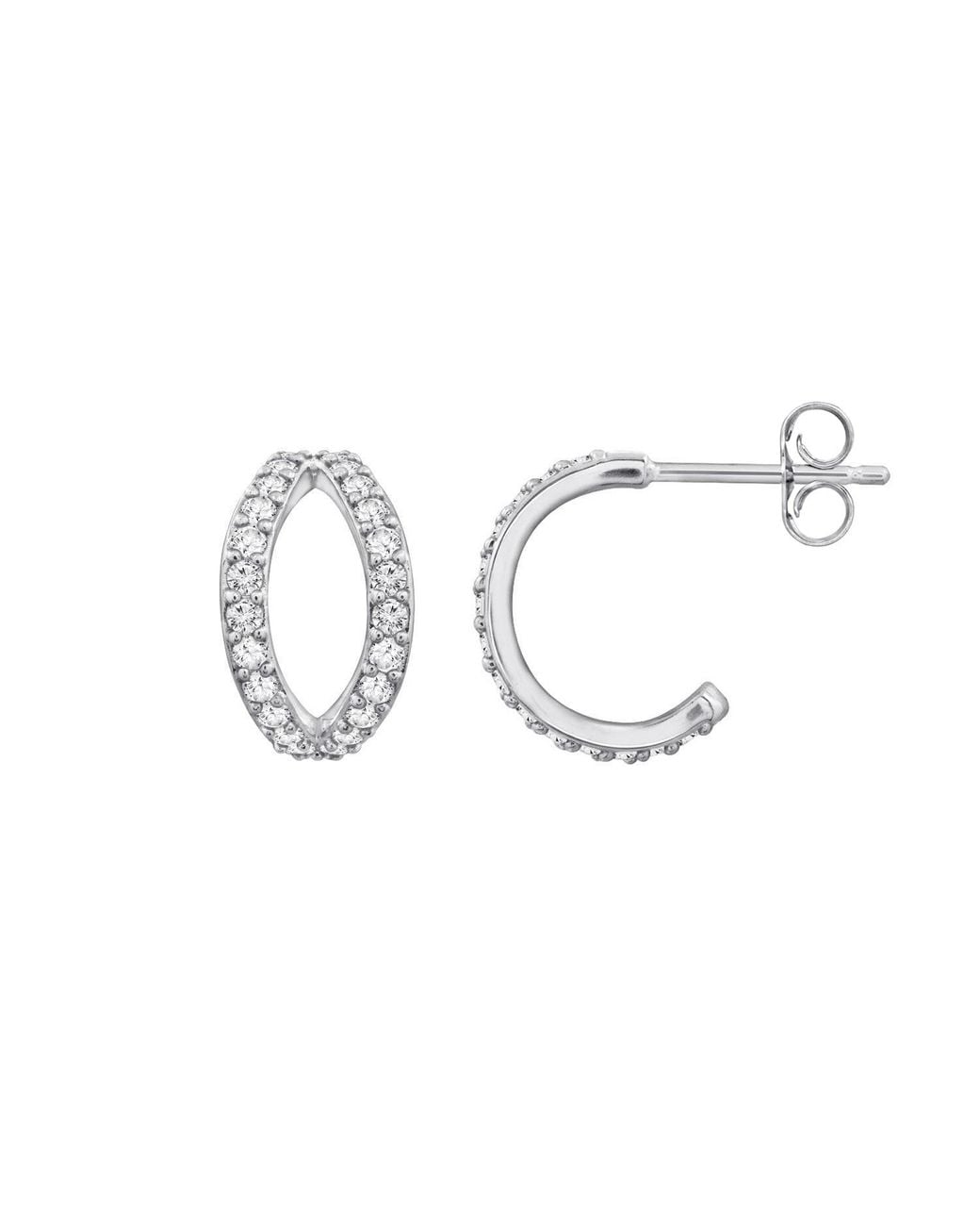 Diamonbliss Metallic Pave Duo Hoop Earrings