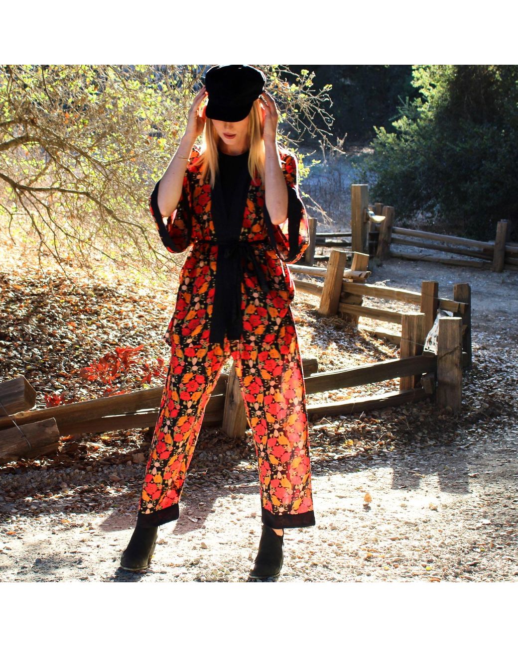 Henelle Red Night Bloom Pant