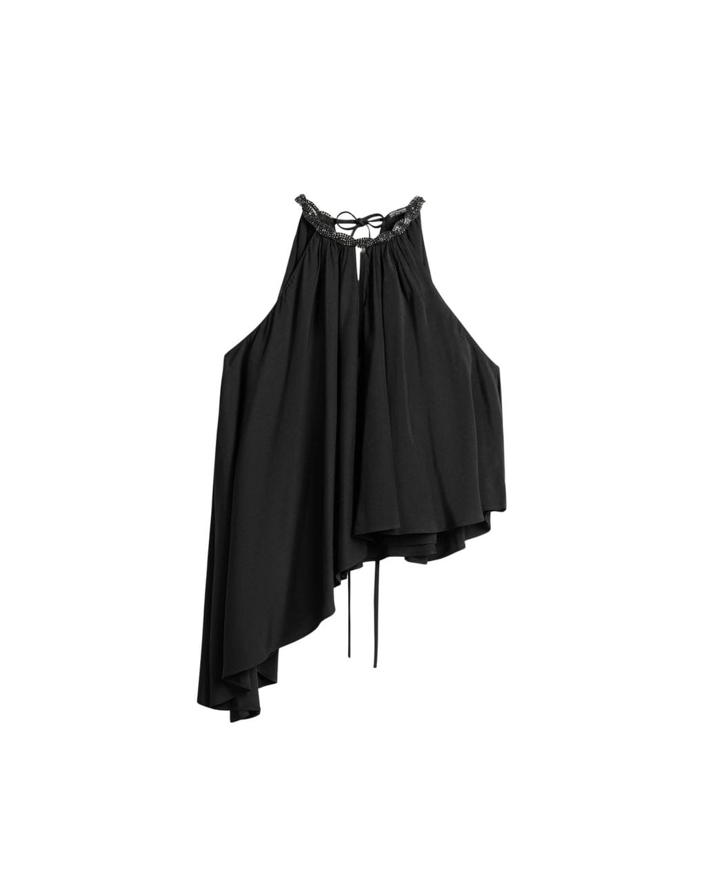Nocturne Black Embellished Halter Blouse