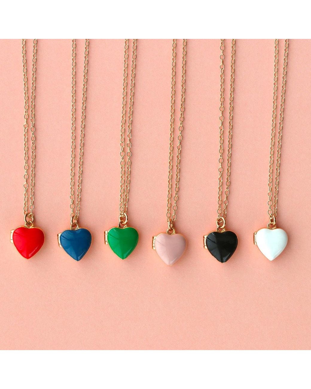 Kris Nations White Enamel Heart Locket