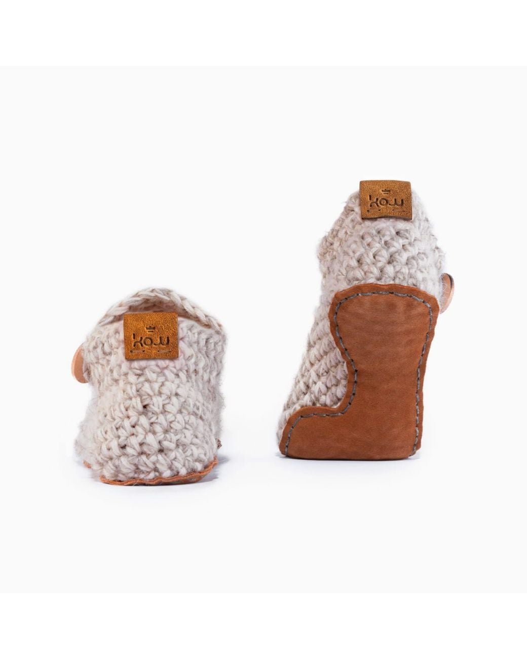 Kingdom of Wow White Neutrals Artisan Made Ankle Boot Wool Slippers For