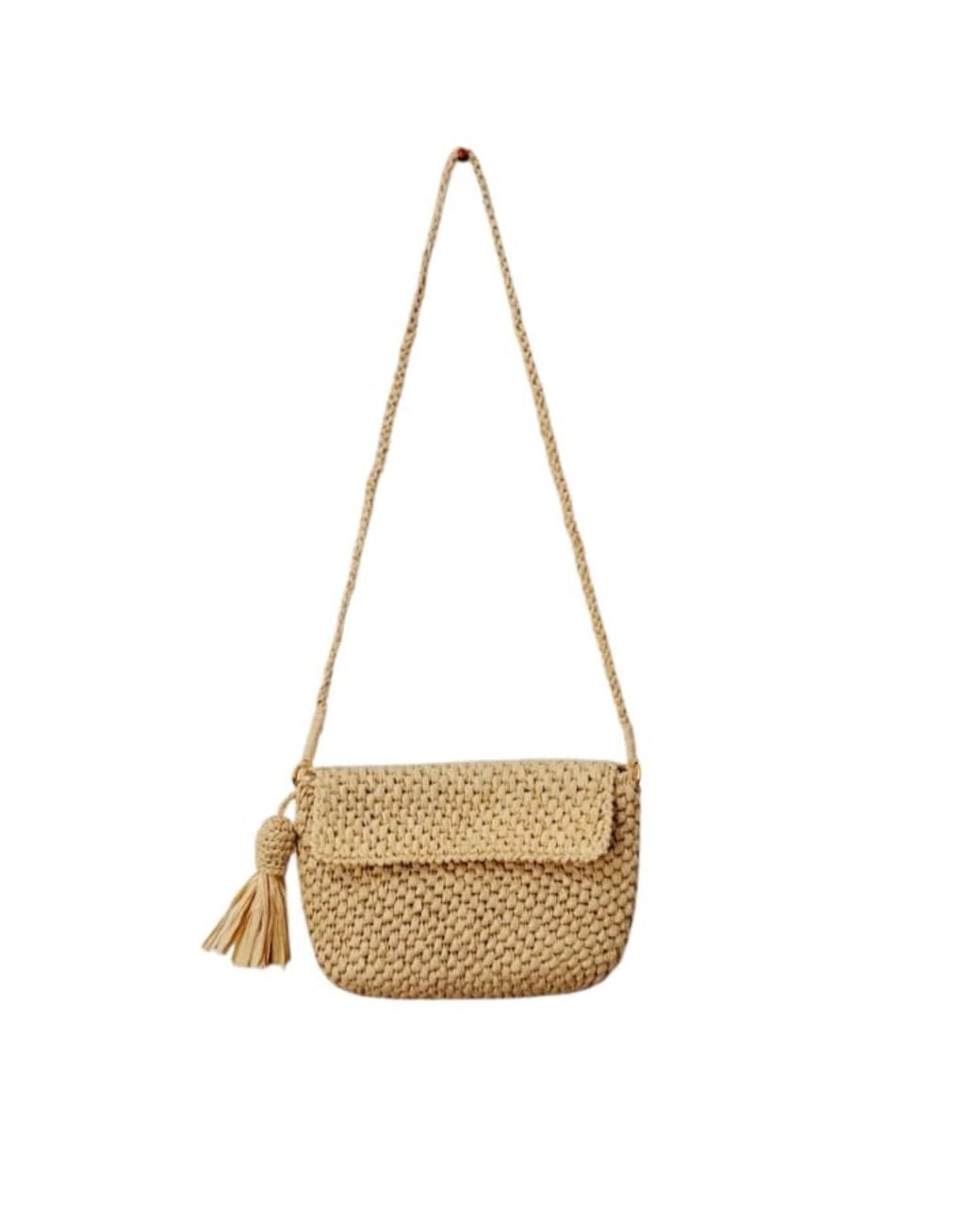 Springmoonatelier Natural Neutrals Raffia Cream Bag Athena