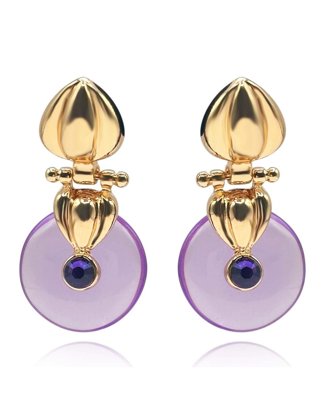 Michael Nash Jewelry Metallic Annie Drop Earring With Amethst Resin Drop