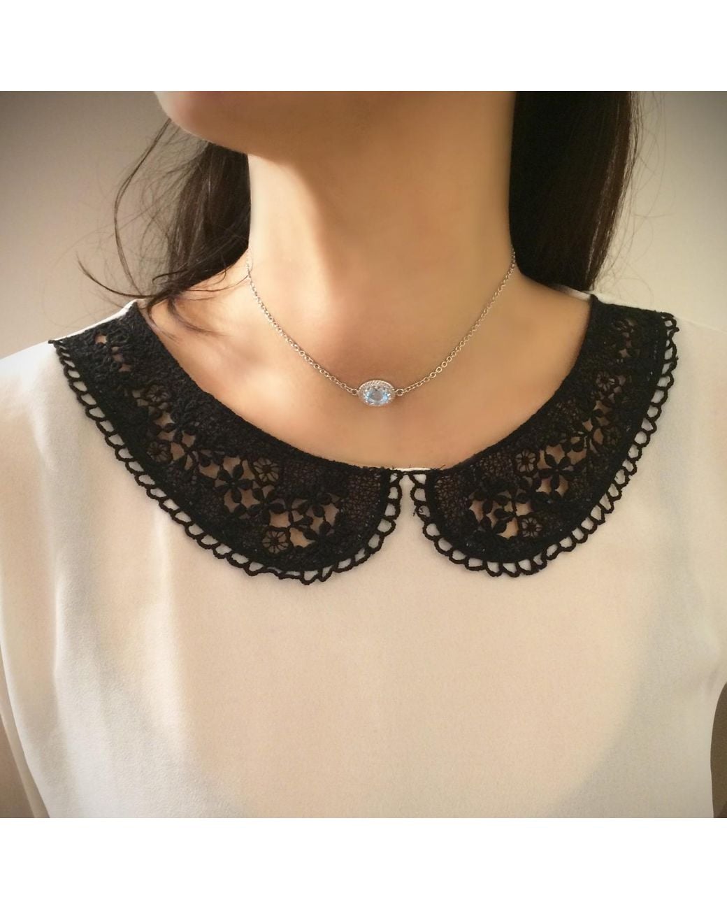 Vintouch Italy Blue Luccichio Sky Topaz Choker