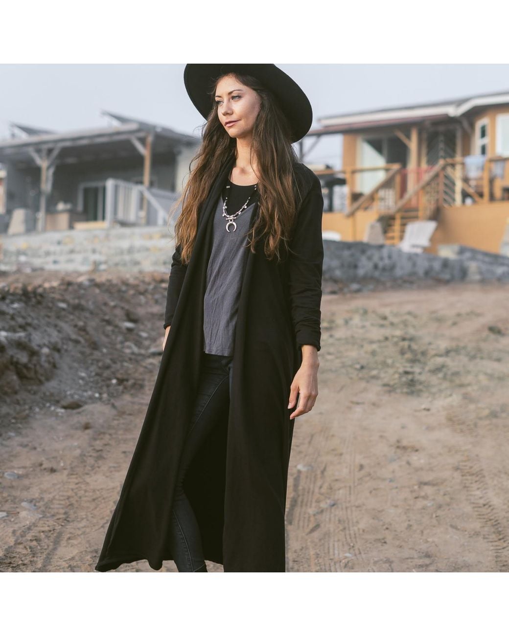 Jennafer Grace Black Yoga Duster