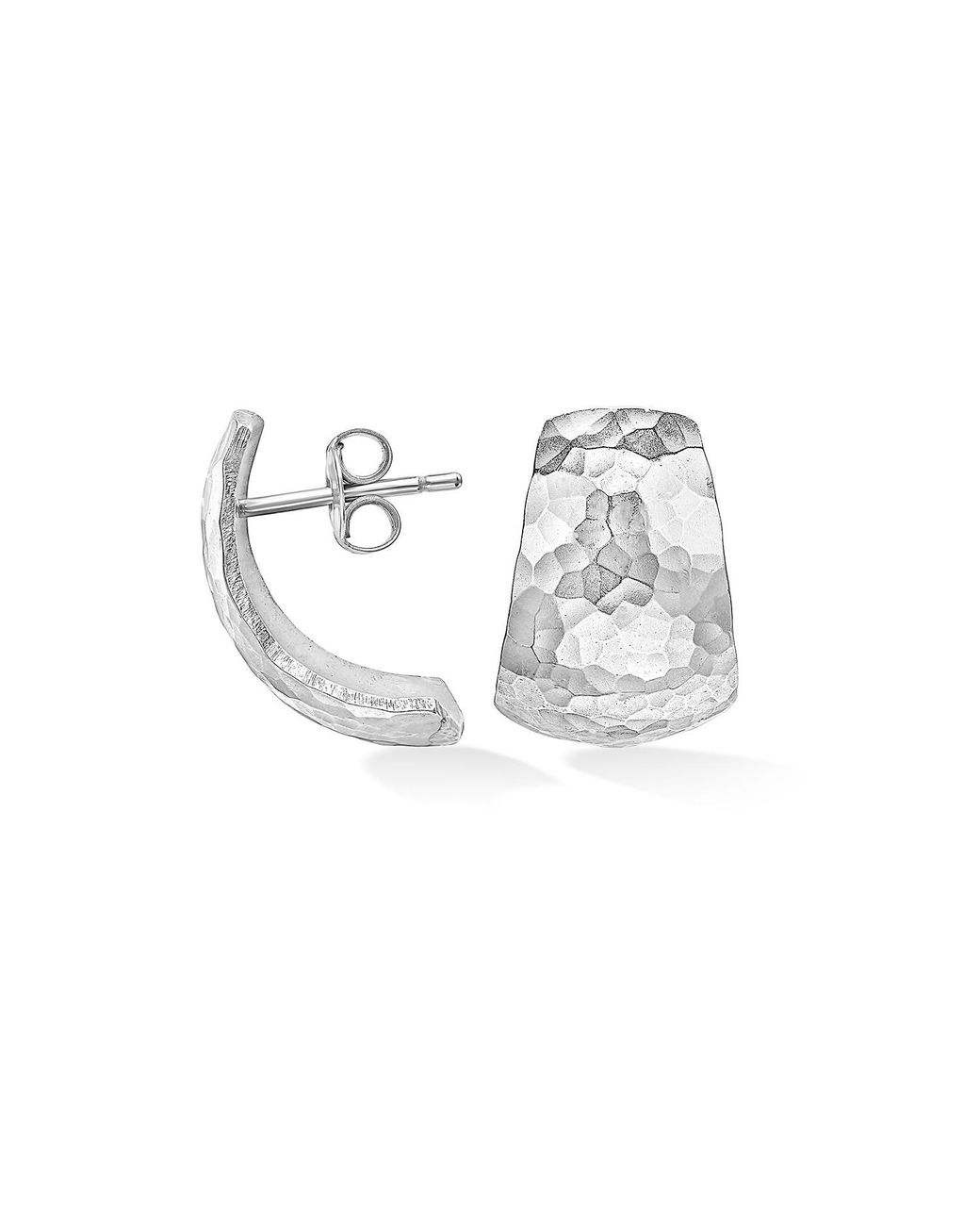Dower & Hall Metallic Chunky Tapering Half Hoop Earrings