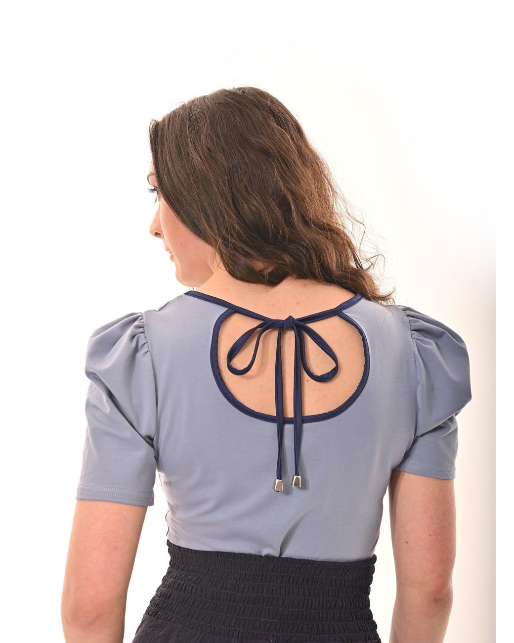 Frock Tales Blue Belle Top With Scoop Neck