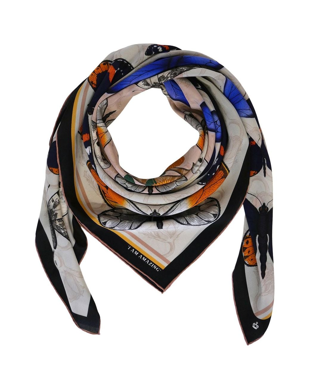 Kueen Blue Silk Scarf