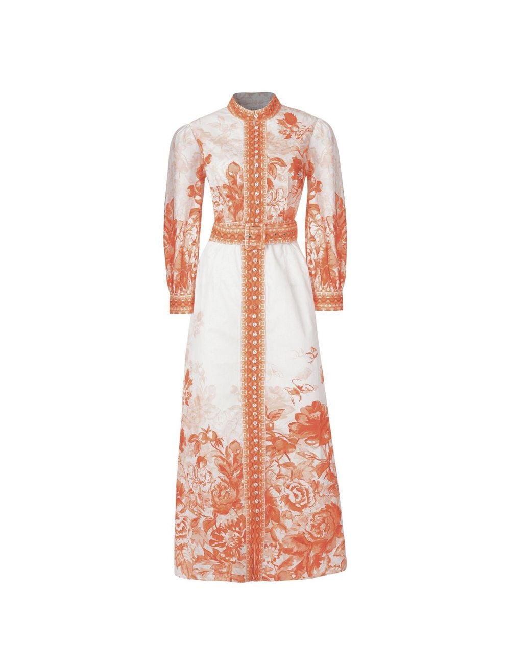 Raishma Orange Cora Printed Dress