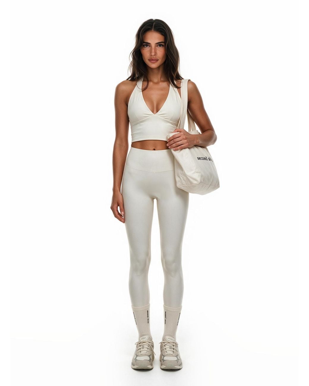 GOD SAVES QUEENS White Second Skin Studio Halter Top Ivory