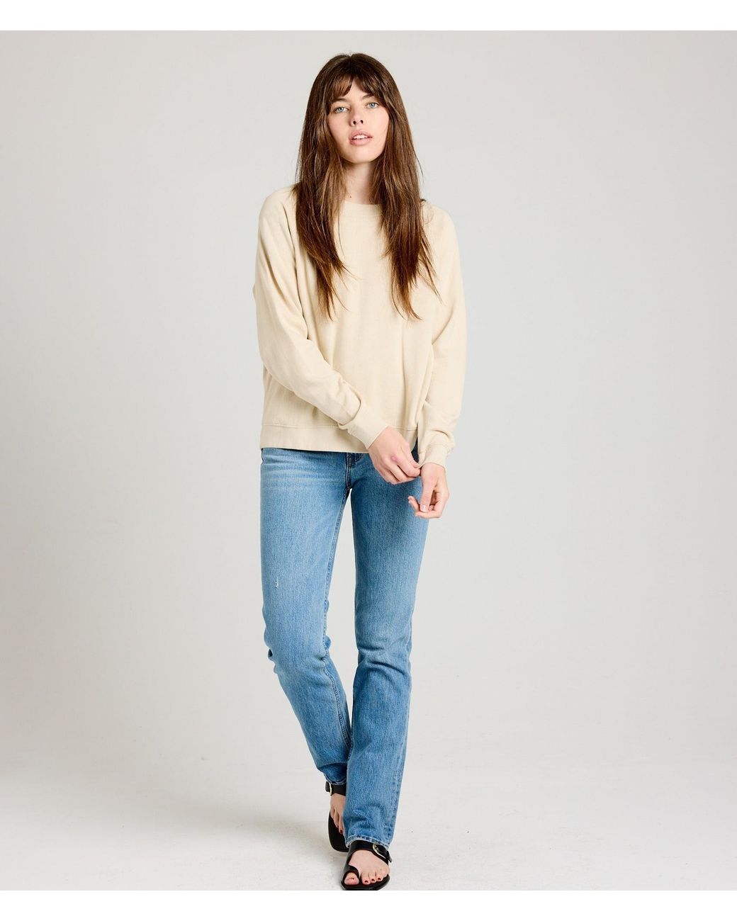 Known Supply White Neutrals Raglan Sweatshirt