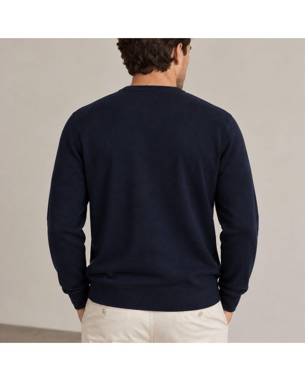 Nuvv Collection Blue V-Neck Merino Wool Sweater – Premium Italian Yarn