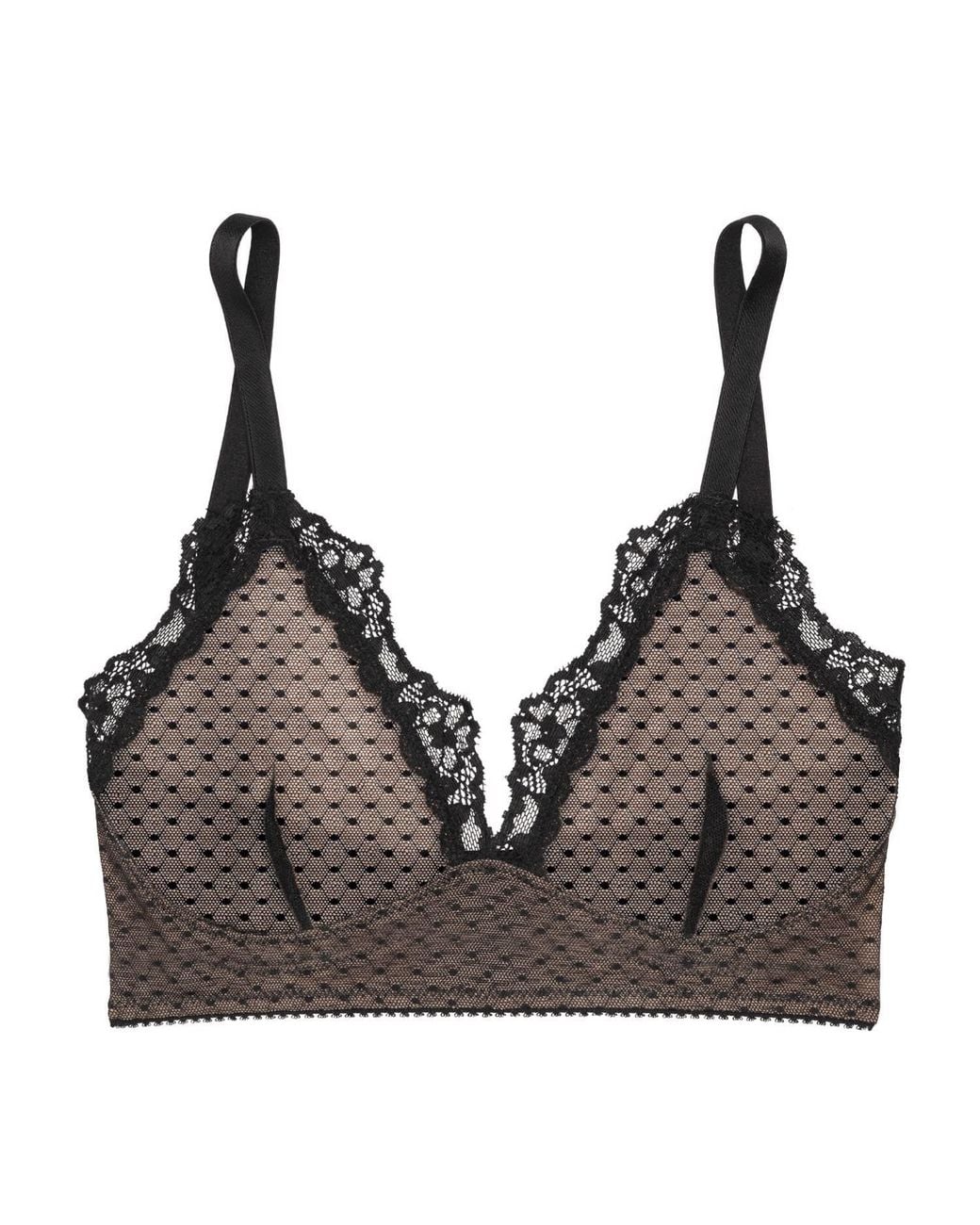 Verdant Intimates Brown Dot Mesh Longline Bra