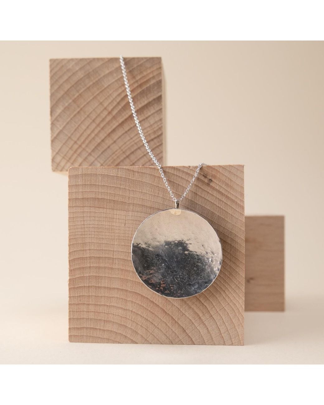 Silver Moon Gray Sterling Necklace With Pendant