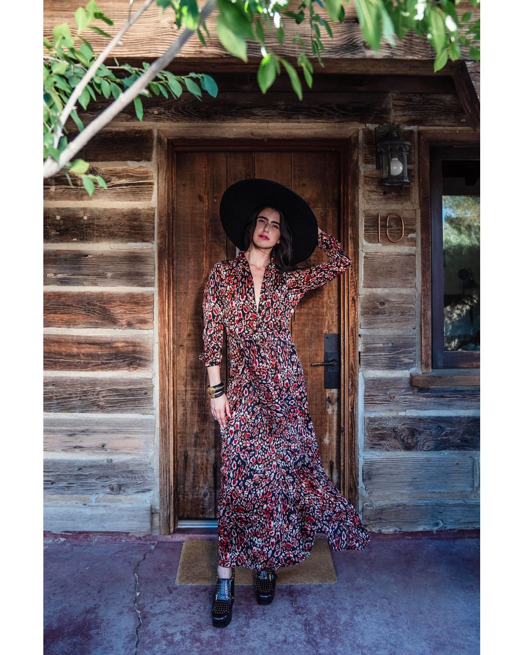 Jennafer Grace Brown Sasha Leopard Minaret Dress