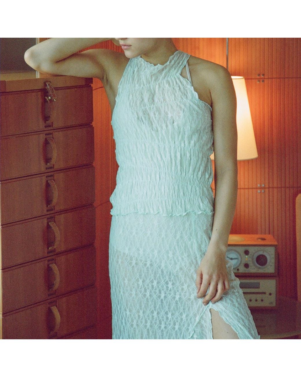 Audrey Vallens Blue Miss Av Lace Dress
