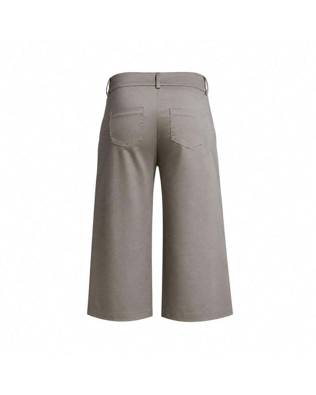Hedare Gray Capri Leather Trousers