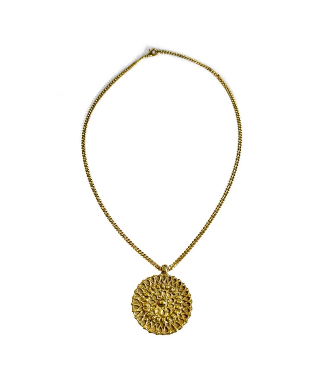 Rachel Nathan Metallic Brass Lace Necklace