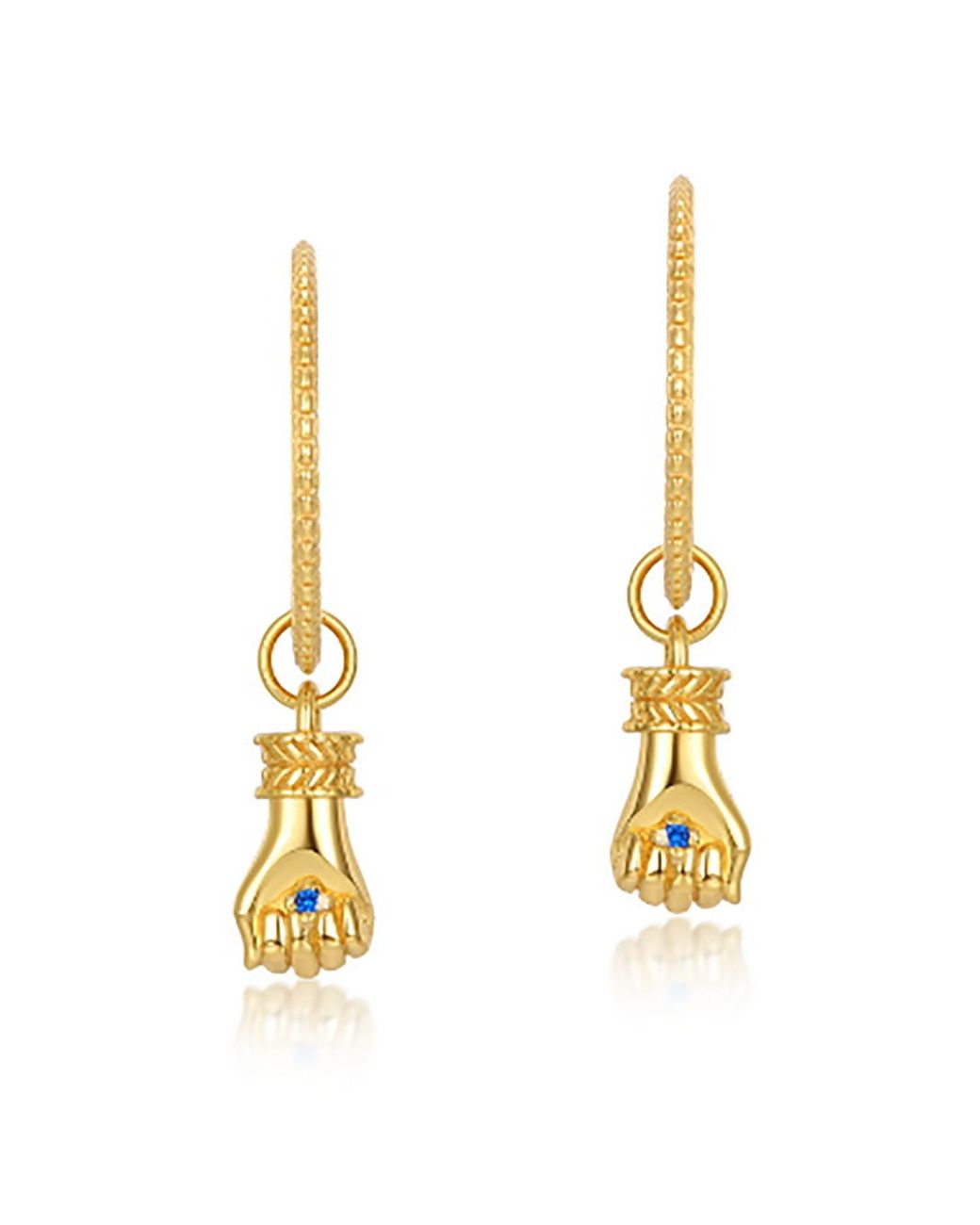 Janus Edinburgh Metallic Vermeil Amenta Hand Fist Detachable Hoop Earrings