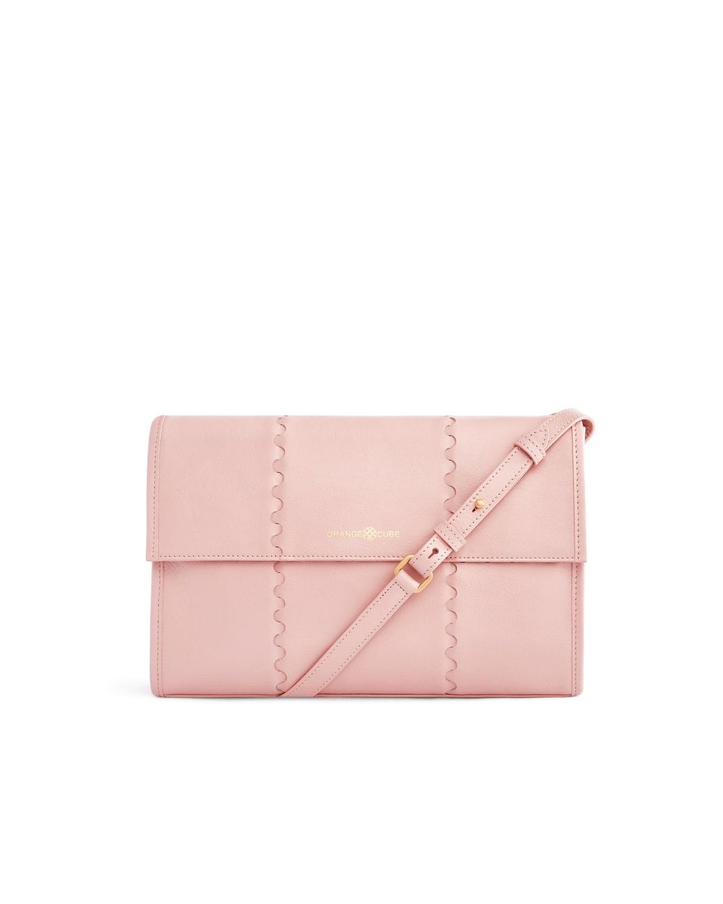 Orange Cube Pink Mosaic Messenger Bag