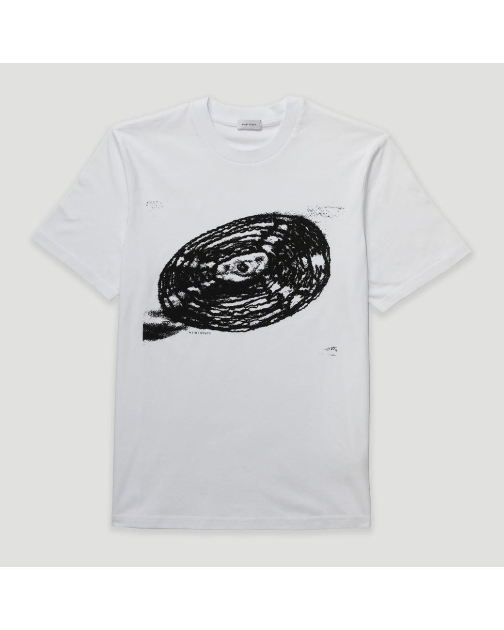 Heidi Stutt Black Vinyl Print Cotton-Jersey T-Shirt