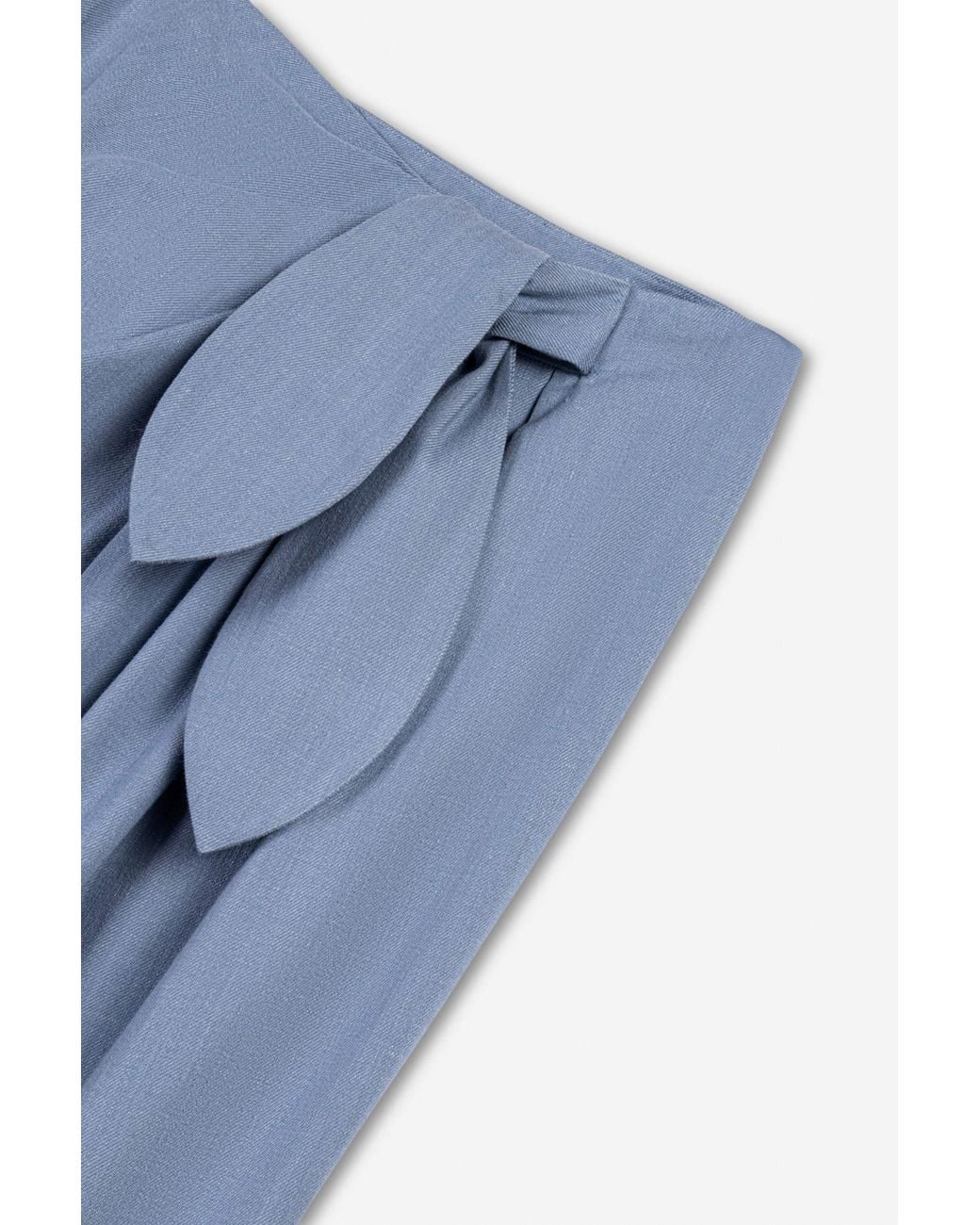 Nocturne Blue Tie Detail Pleated Trousers