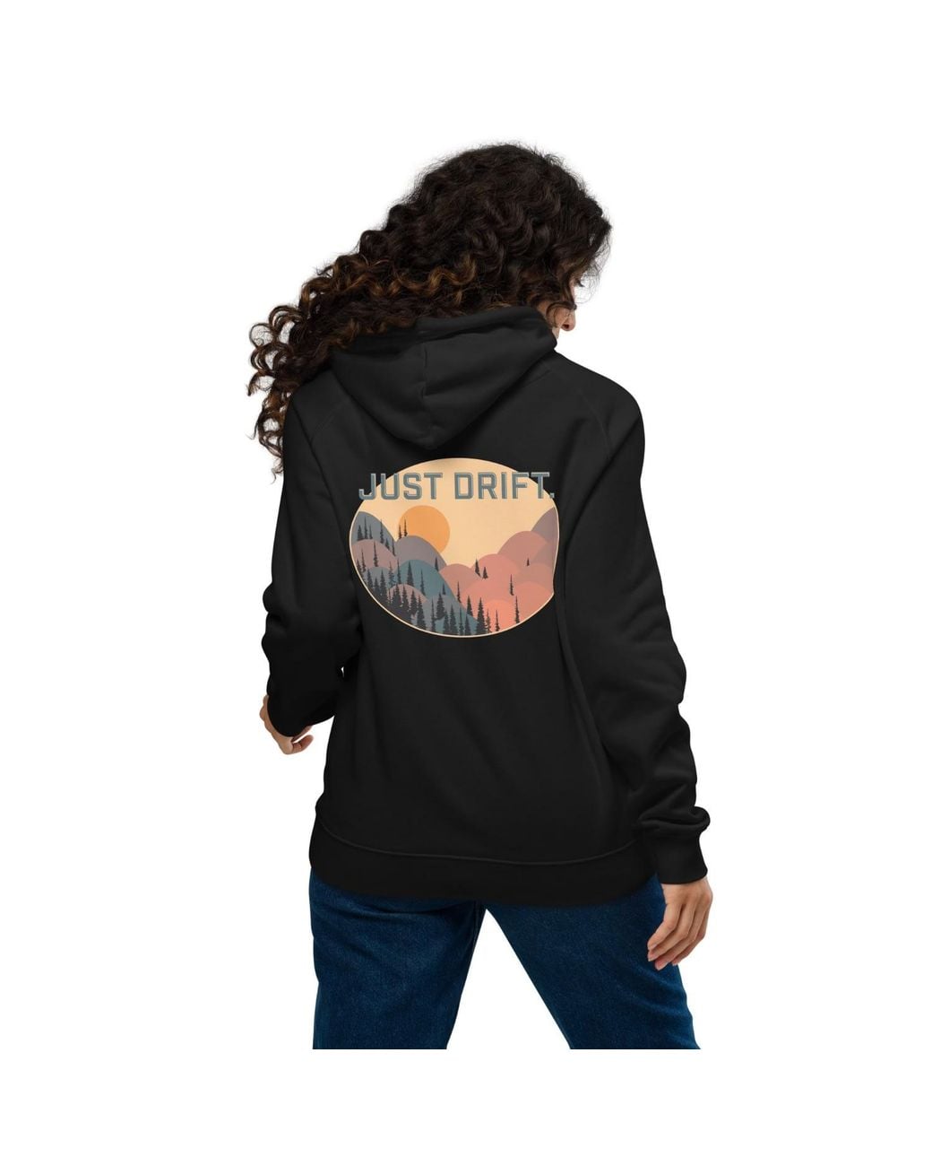 Anchor and Crew Black Just Drift. Seeker Organic Cotton Hoodie