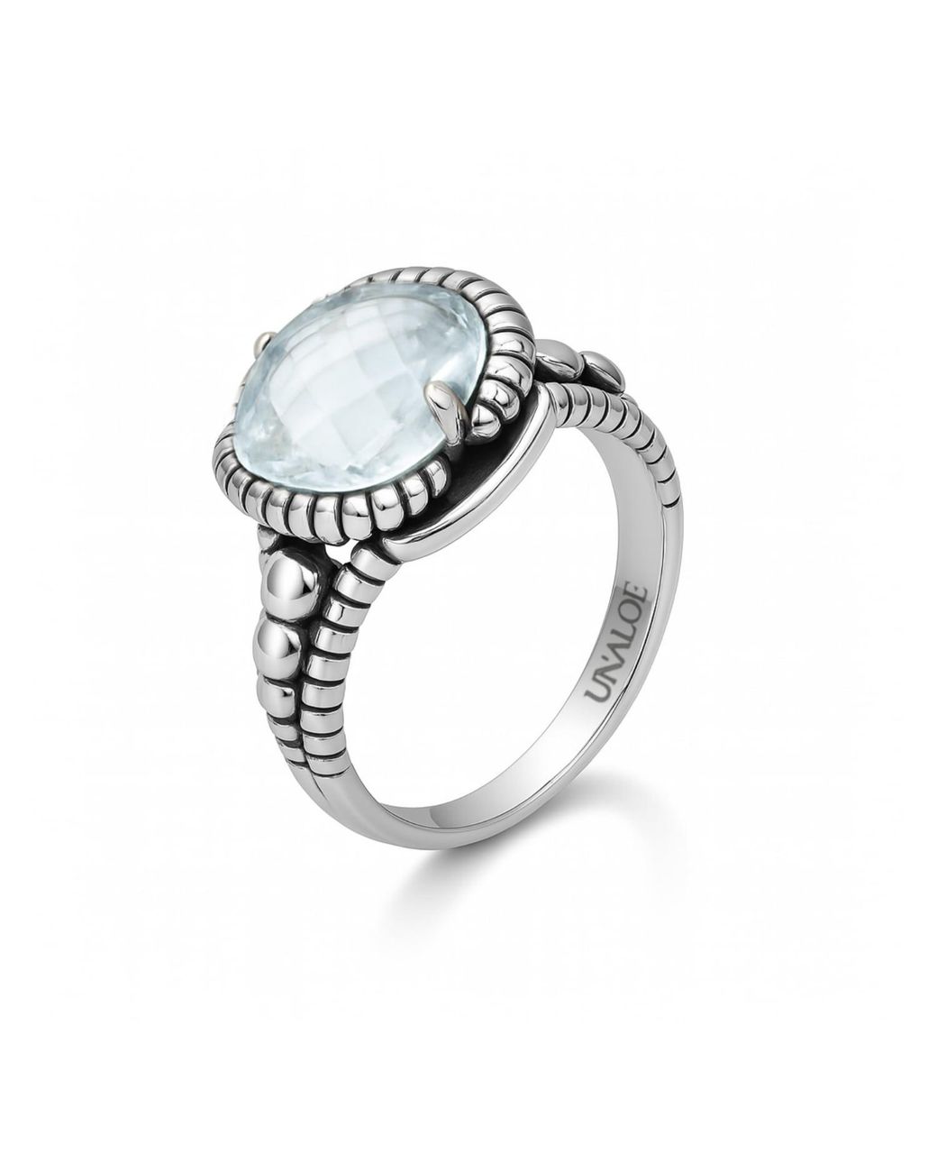 Unaloe Blue Handcrafted Sterling Ring With Sky Zircon – Made