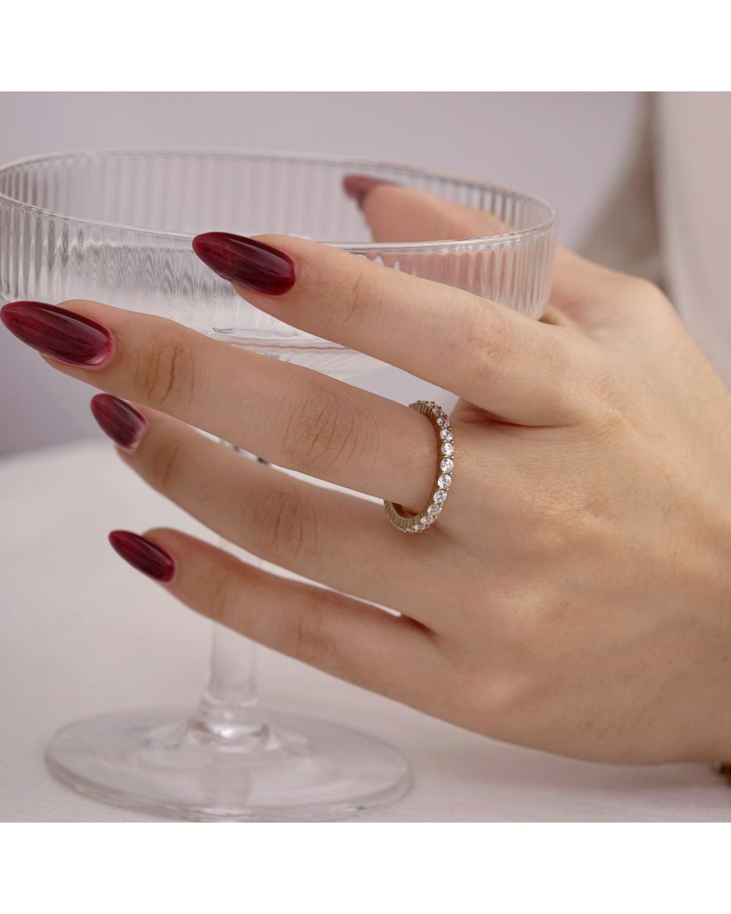 Diamonbliss Metallic Two Carats Round Eternity Ring