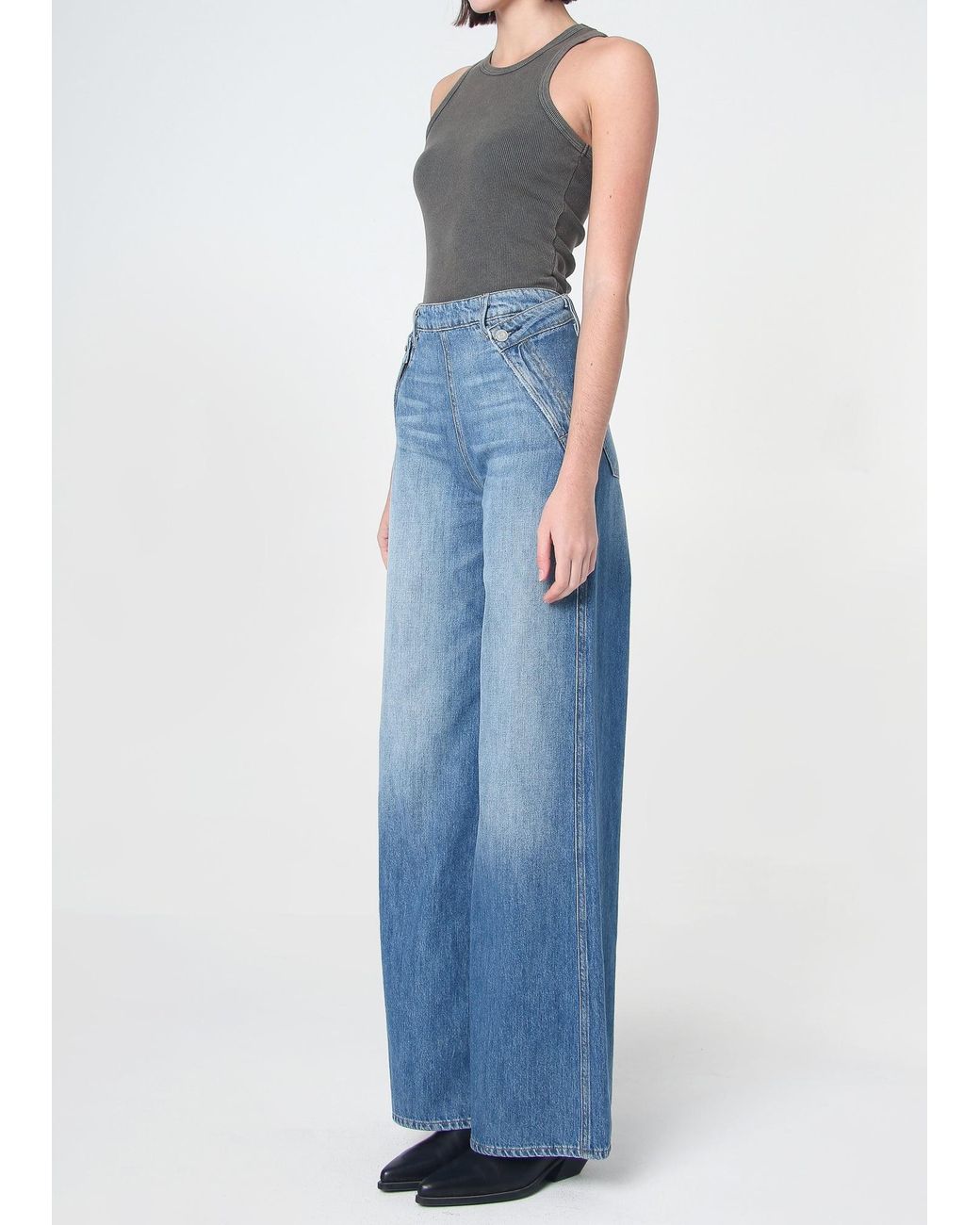 NOEND Blue Dina High Waisted Wide