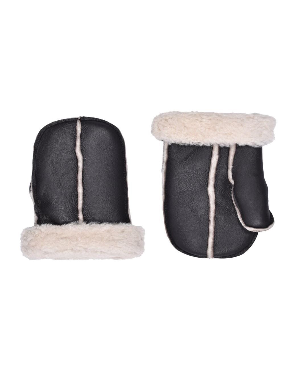 Owen Barry Blue Sheepskin Split Mitten Cream Nap Curly
