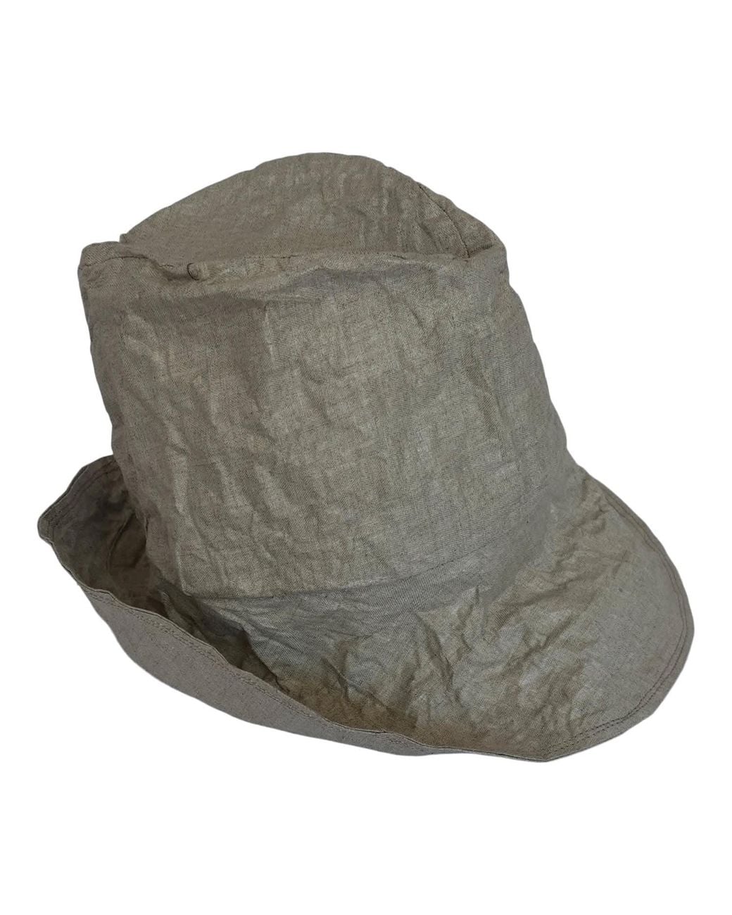 Romer Millinery Gray Neutrals Morphy Moldable Natural Linen Travel Trilby
