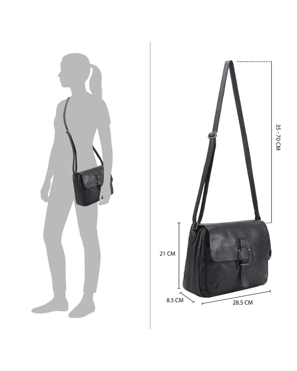 Lloyd Baker Gray Georgia Leather Crossbody Bag