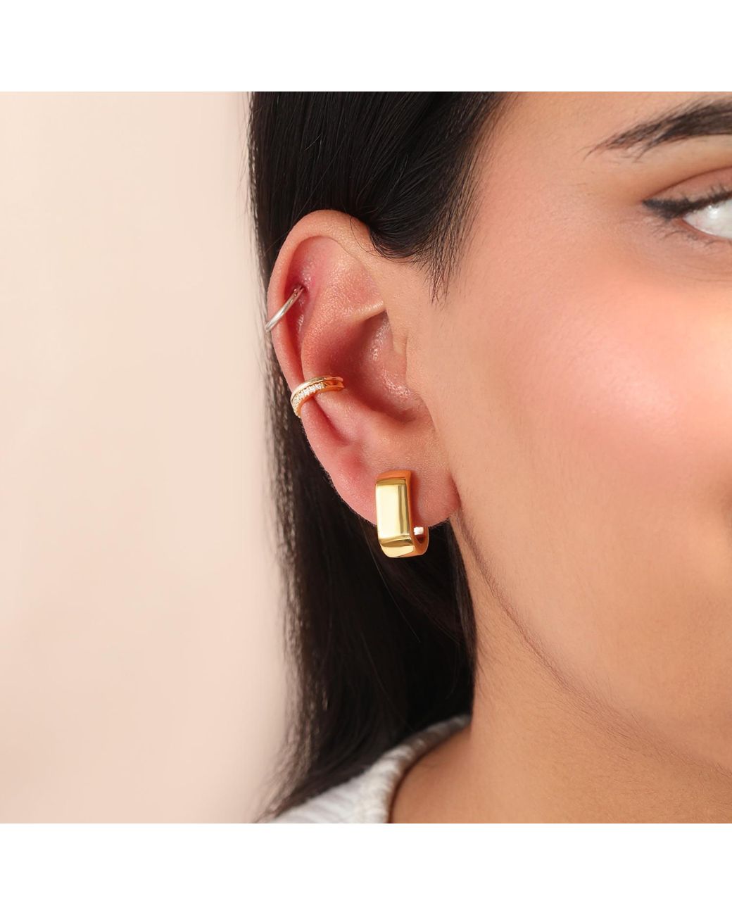 Preeti Sandhu Metallic Chubby Link Hoop