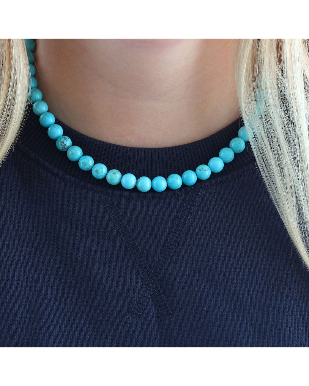 Kris Nations Blue Gemstone Baller Beaded Necklace