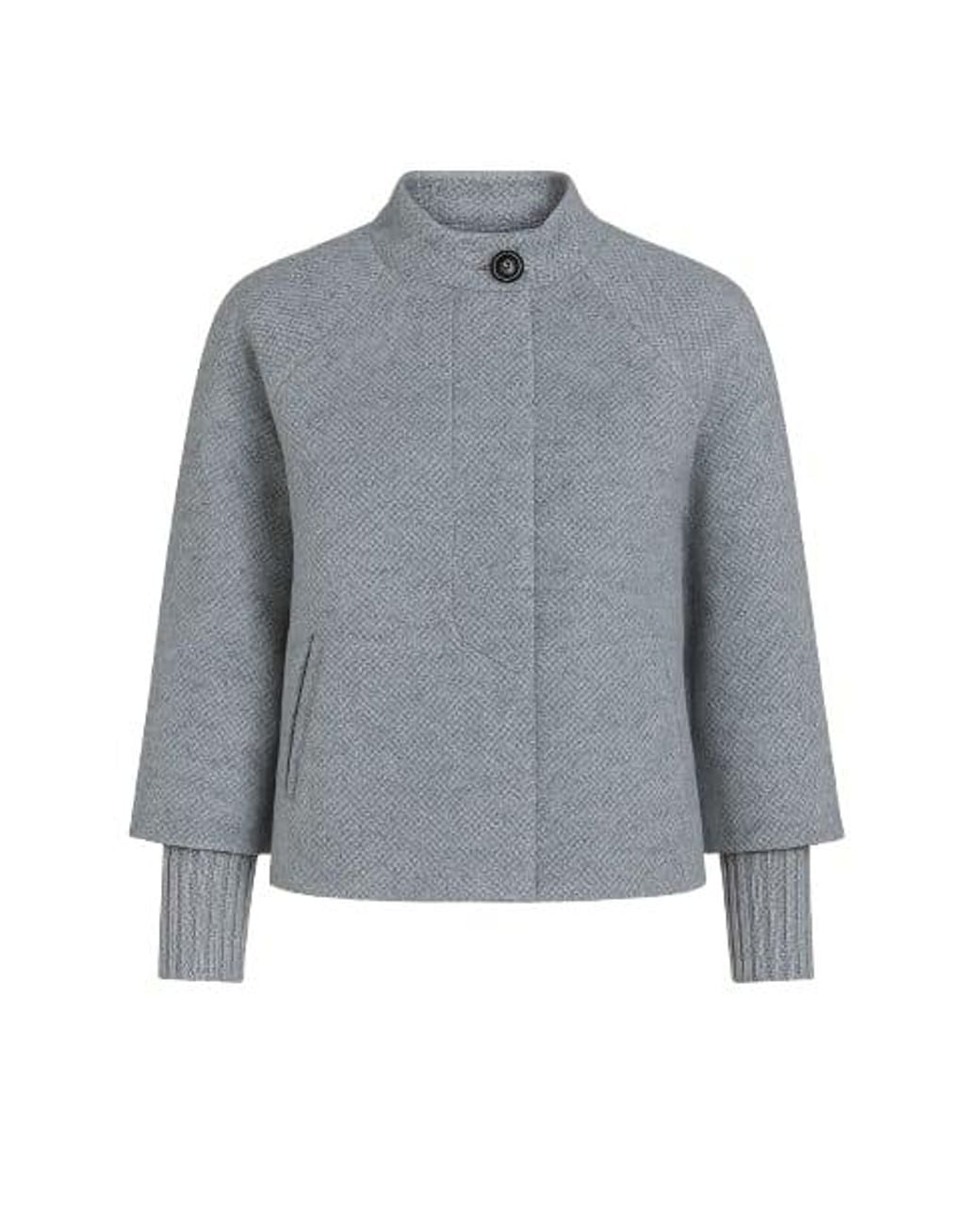 Conquista Gray Button Detail Jacket With Elasticated Cuffs