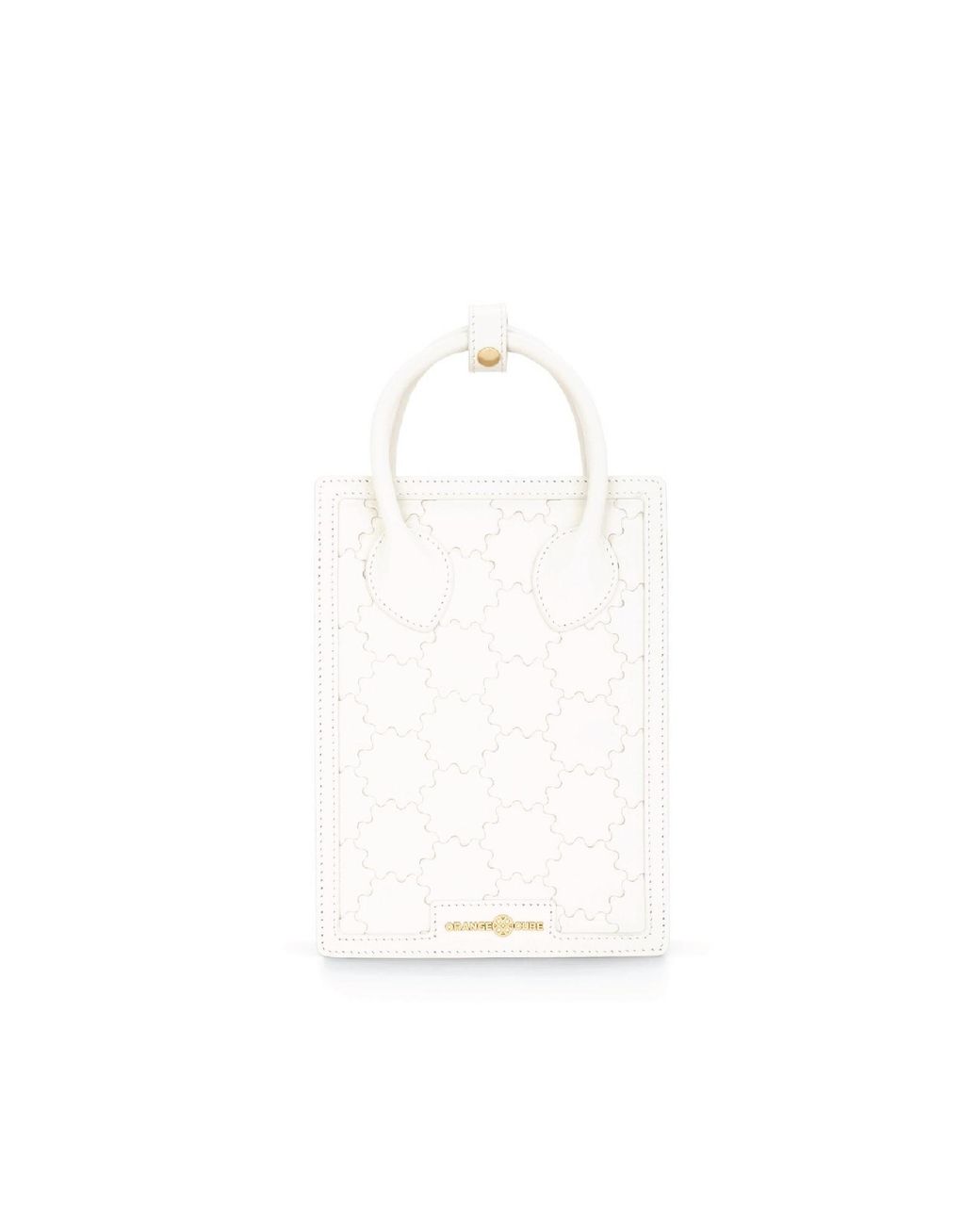 Orange Cube White Quilted Impressions Mini Tote Bag