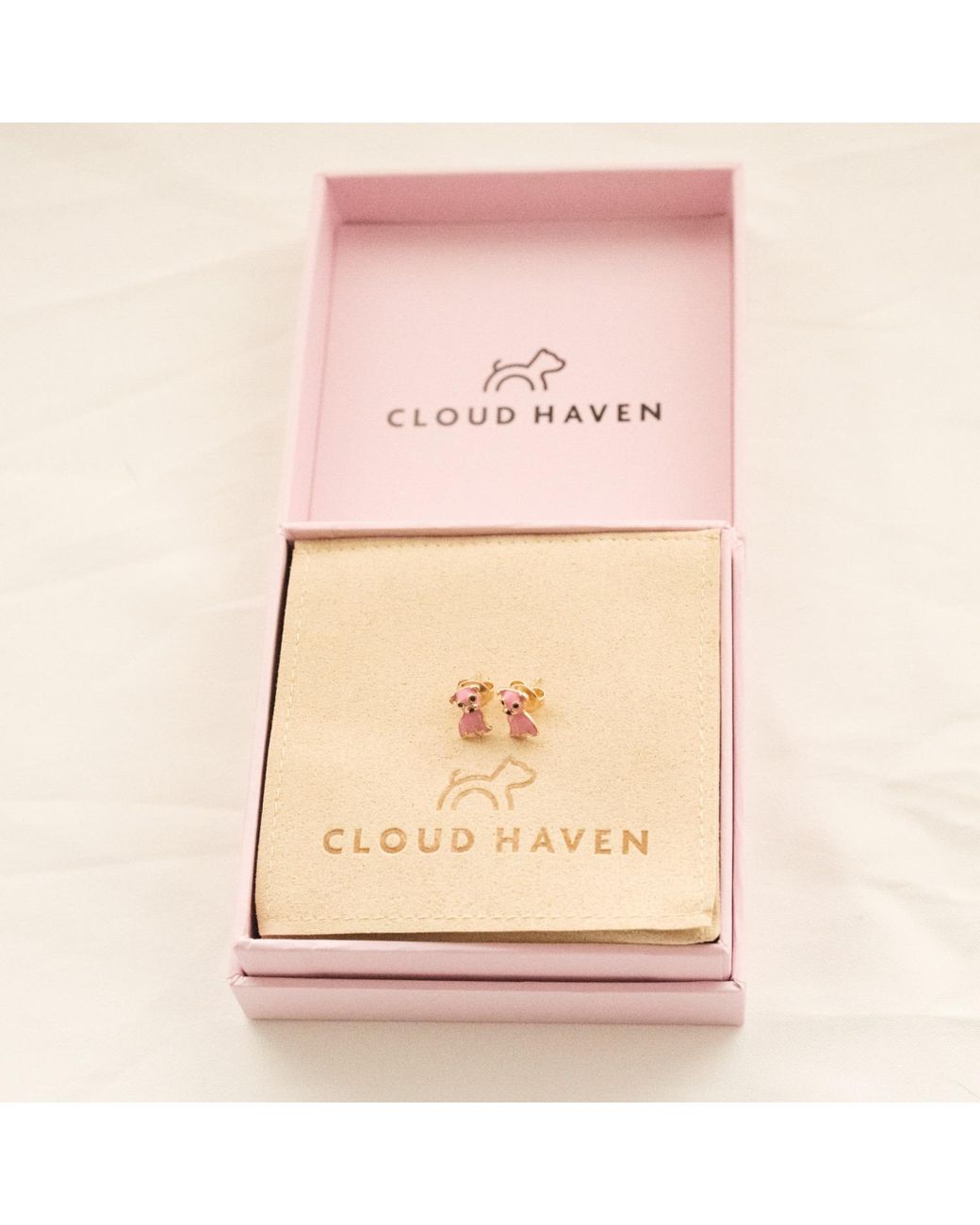 Cloud Haven Metallic Pit Bull Stud Earrings