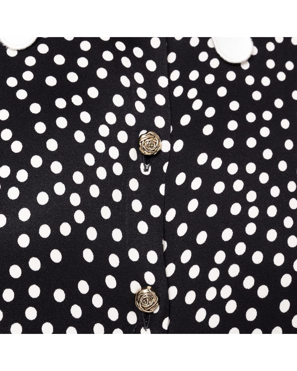 Nissa Black Printed Polka-Dots Viscose Shirt