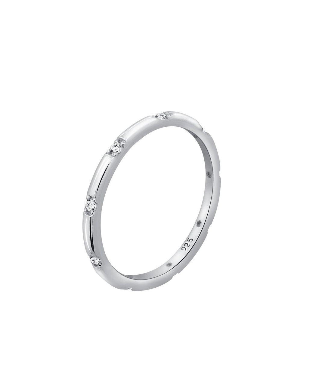 Diamonbliss Metallic Stackable Station Stackable Band Ring
