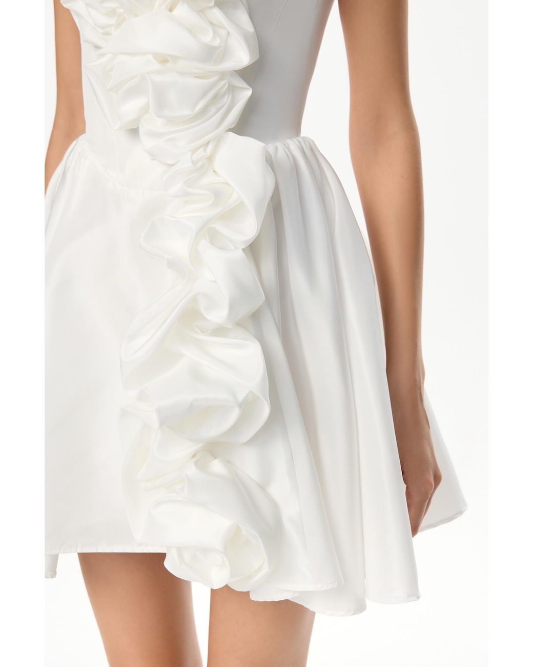 POST MERIDIEM White Mini Dress With Corset And Gathering