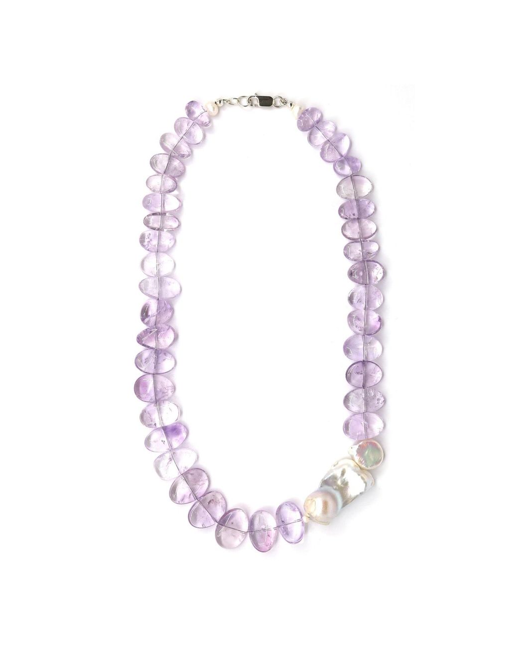 Shar Oke Pink Brazilian Amethyst & Freshwater Pearls Necklace
