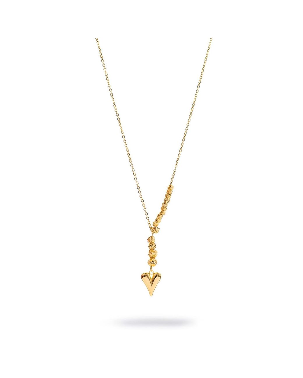 Ebru Jewelry Metallic Romantic Golden Heart Harmony Necklace