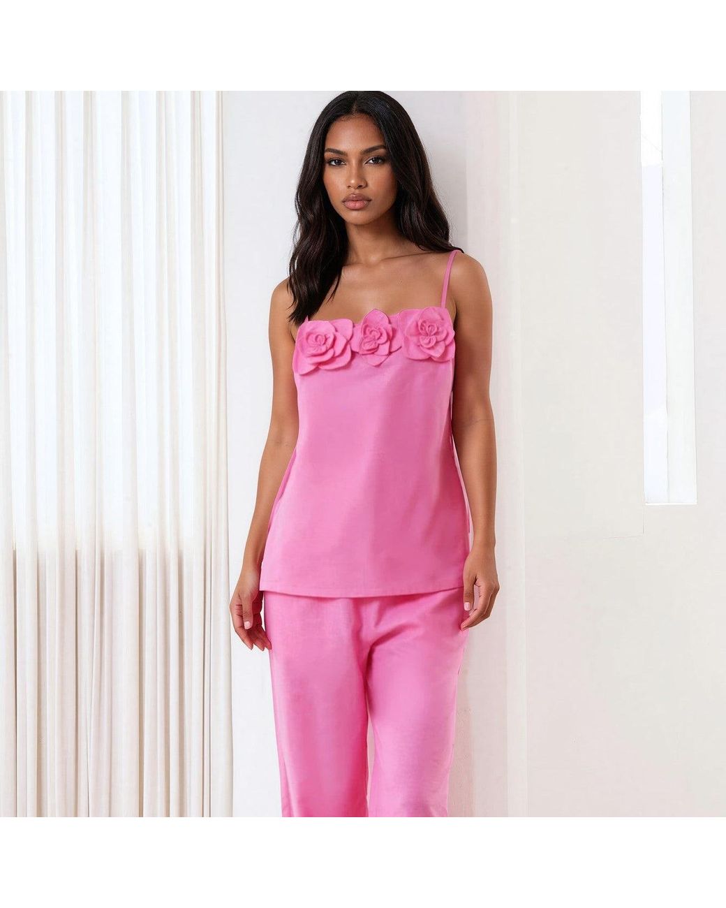Yumi Kim Pink Flora Linen Top