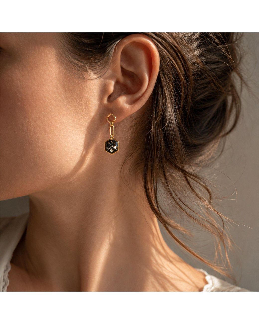 Kate Koel Metallic Galaxy Drop Earrings