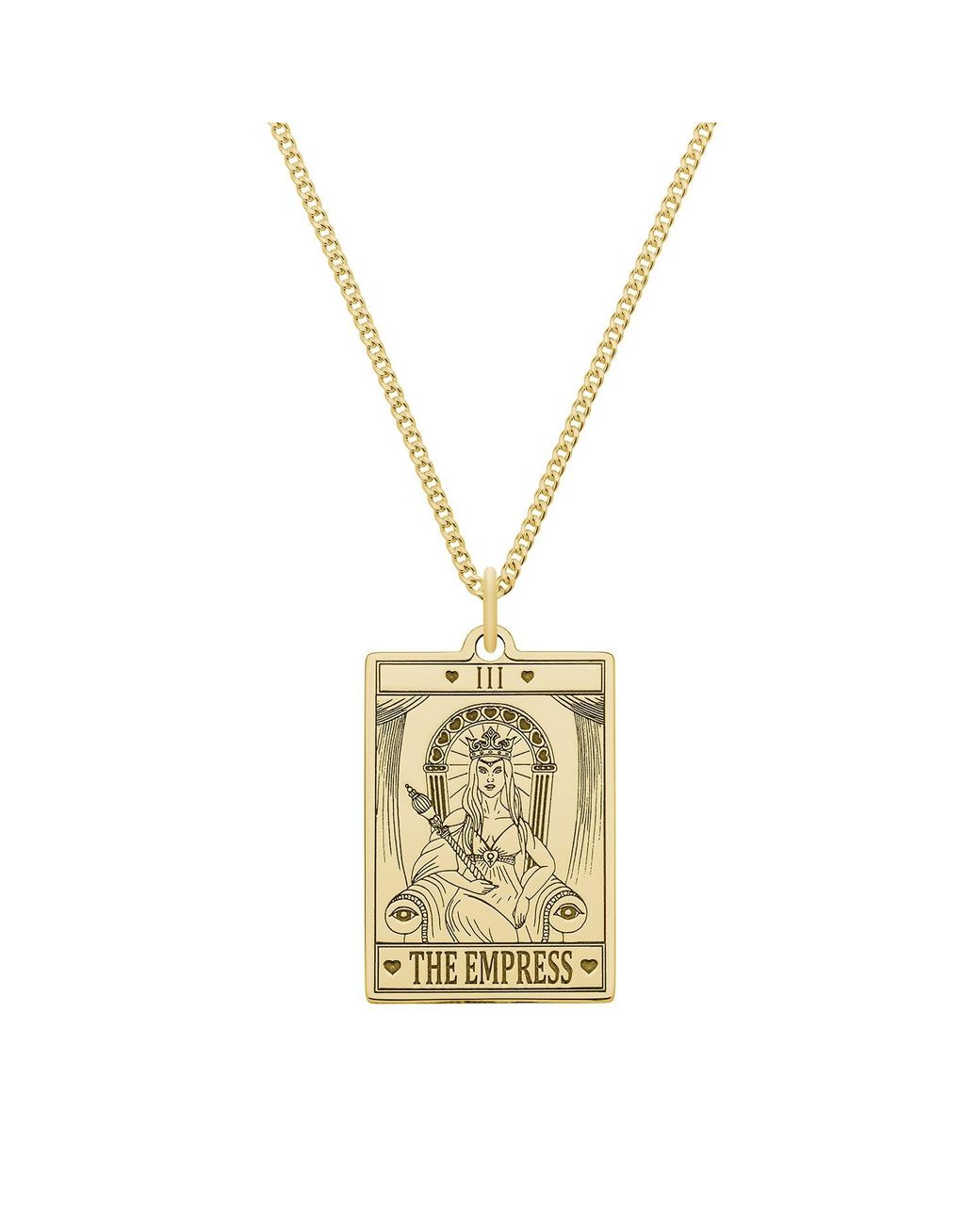 CarterGore Metallic Medium 9ct 375 Gold "the Empress" Tarot Card Necklace