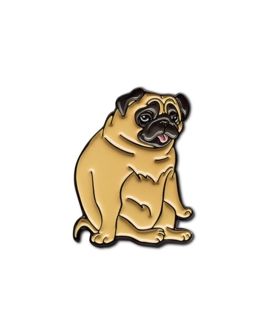 Make Heads Turn Metallic Enamel Pin Pug Dog
