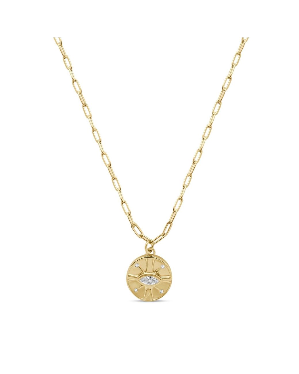 Clemence Wren Metallic Celestial Compass Pendant Necklace
