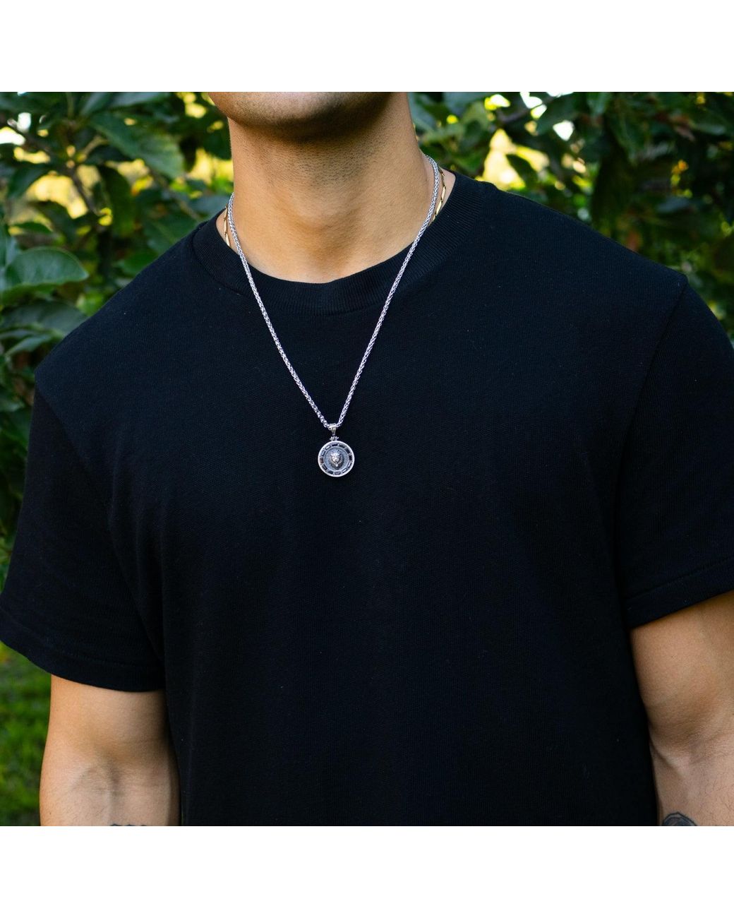 Ebru Jewelry White Majestic Lion Diamond Necklace for men