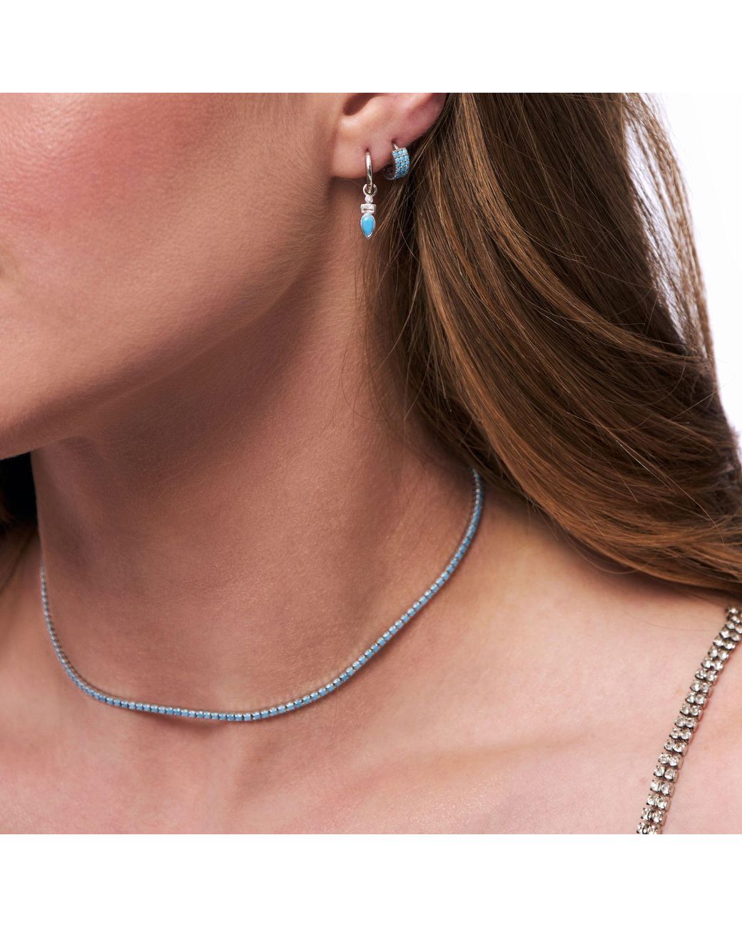 BY EDA DOGAN Blue Drop Charm Earring
